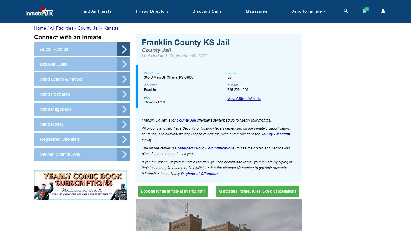 Franklin County KS Jail - Inmate Locator - Ottawa, KS