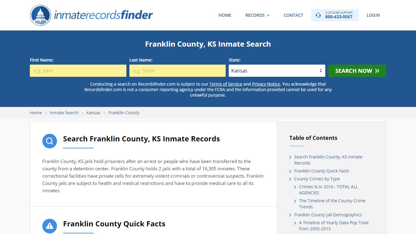Franklin County, KS Inmate Lookup & Jail Records Online
